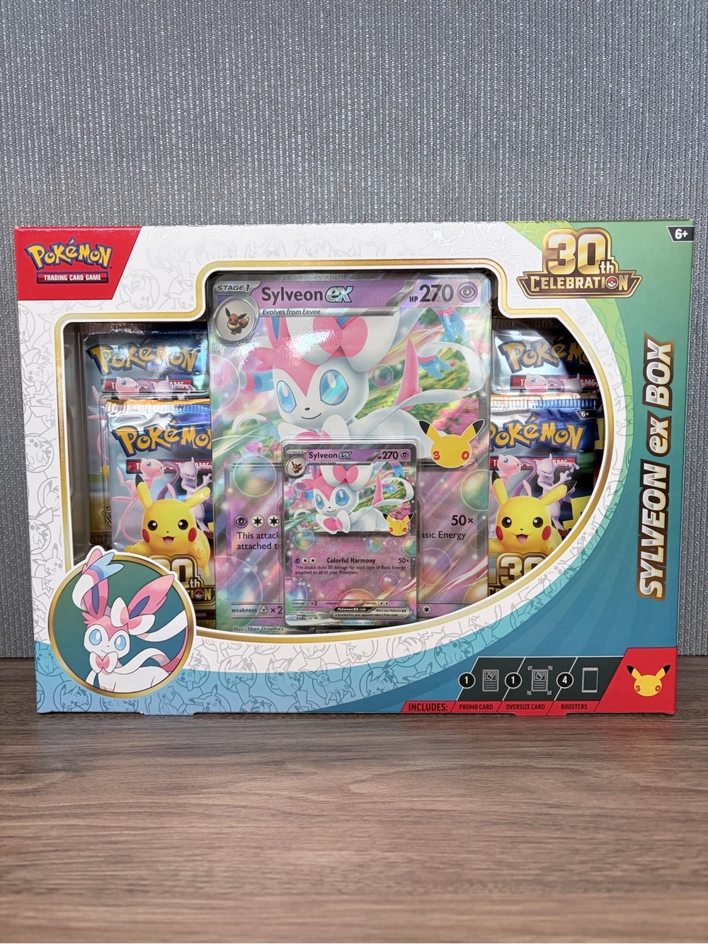 ✨Pokémon TCG 30th Celebration Sylveon ex Box Sealed 4 Booster Packs Promo